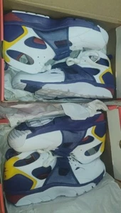 Scarpe lifestyle Nike Air Max Trainer Huarache retrò OG bianche blu navy taglia 13 - Foto 1 di 7