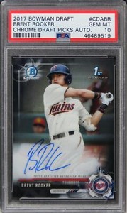 2017 Bowman Draft Brent Rooker CHROME DRAFT PICKS AUTO ROOKIE RC #CDABR PSA 10