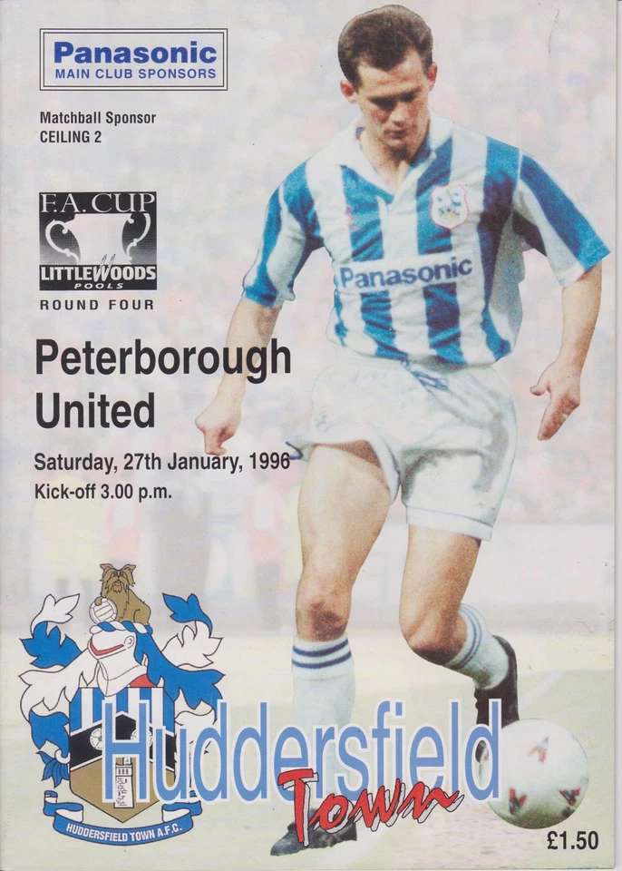 HUDDERSFIELD TOWN v PETERBOROUGH UNITED 95-96 FA CUP MATCH  - Image 1 of 1