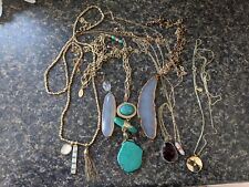 Lot Of 7 Gold Tone Long Necklaces Chico Loft Others With Stones