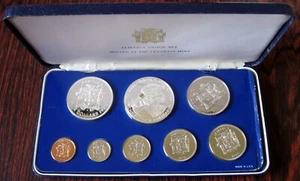 GIAMAICA - PROOF SET DI 8 MONETE 1975 PS 12, SCATOLA ORIGINALE, COA - Foto 1 di 8