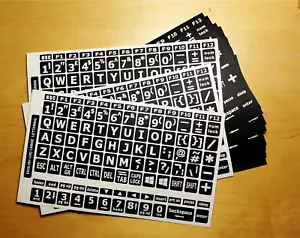 English UK Keyboard Stickers Large White Big Letters Children Visually Impaired - Picture 1 of 4