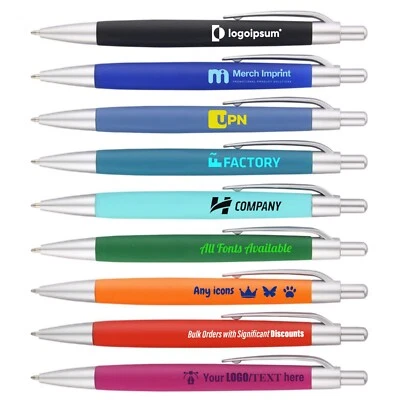 Personalised Pens 100-500 Wholesale Colour Printing Promotional Gift Bulk Pens - Image 1 of 4