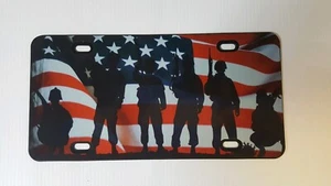 PATRIOT SOLDIER AMERICAN FLAG VETERANS MILITARY PLASTIC CAR TRUCK LICENSE PLATE  - Picture 1 of 1