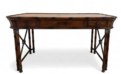 ENC-1178B: Hooker Faux Bamboo & Burlwood Writing or Computer Desk - Image 1 of 4