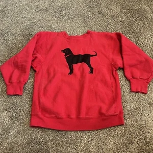 Vintage The Black Dog Marthas Vineyard Crewneck Pullover Red USA Youth Kids L - Picture 1 of 8