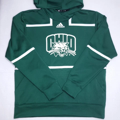 Adidas Ohio University Bobcats Pullover Sweatshirt Hoodie Mens Size XL Green EUC Cover