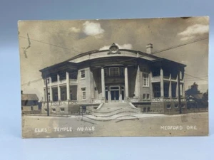 1915 MEDFORD Oregon ELKS TEMPLE Real PHOTO Postcard RPPC Antique - Picture 1 of 2