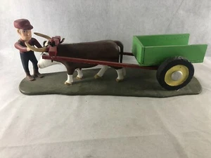 Volkskunst Holzschnitzerei von Bauer, Ochse & Wagen von Ken Charleton, Nova Scotia - Bild 1 von 18