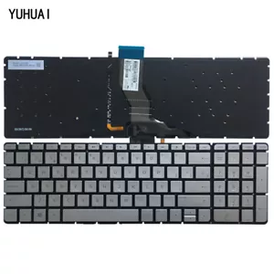 For HP ENVY 15-as000 15-as100 15t-as000 Keyboard Spanish Teclado Backlit Silver - Picture 1 of 7