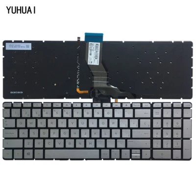Teclado español retroiluminado plateado para HP ENVY 15-as000 15-as100 15t-as000 Foto 1 de 4