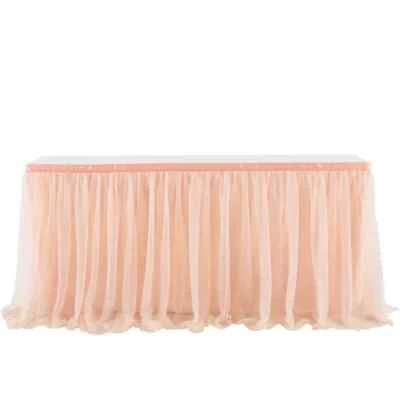 4FT/6FT/9FT Tulle Table Skirt Wedding Party Tutu Tableware Cloth Decoration - Изображение 1 из 4