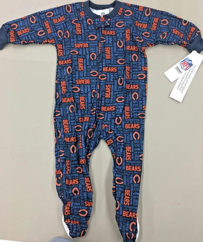 NFL Team Apparel Chicago Bears Toddler Sleeper Pajamas New With Tags 18 Months Cover
