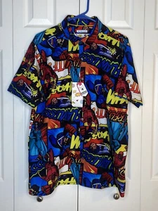 Oh Snap by Drill Clothing Shirt Men Short Sleeve Button Comic Book Super Hero L - Picture 1 of 4