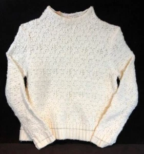 Rachel Roy Chunky Knit Mock Neck Wool Sweater, Cream, Size XL - $99 NWT - Picture 1 of 4