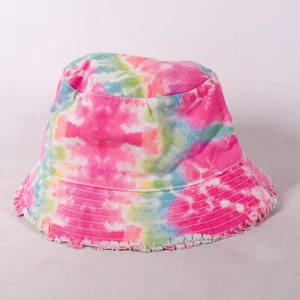 Rainbow Swirl Colorful Tie Dye Bucket Hat Hippy Hippie Hip Hop Cap One Size Pink - Picture 1 of 7