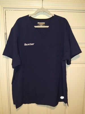 Skechers Barco Blue Medical Nurse Active V-Neck Scrubs Shirt Women's sz Large - Image 1 of 4