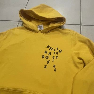 Billionaire 男孩俱乐部黄色连帽套衫滑板运动衫男式 S 码 — 第 1/4 张图片