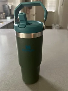 Stanley 30 oz Stainless Steel Ice Flow Flip Straw Tumbler Green, Teal - Picture 1 of 7