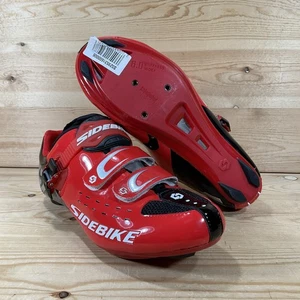 NWOB Sidebike Cycling Road Bike Shoes Men’s 8 EU 41 Red Black 3 Bolt SG-001 - Picture 1 of 11