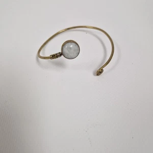 Tribal Brass Bracelet Moonstone Bangle Cuff Adjustable Gemstone - Picture 1 of 9