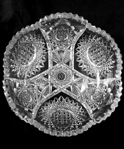 Exquisite antique American brilliant cut crystal bowl early 1900', 8.25 inches - Picture 1 of 12
