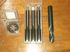 M14 X 1.5 RH HSS HAND TAP SET+OD 1 1/2" HSS split screw Die button+tapping drill - Picture 1 of 3