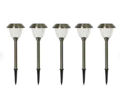 Member's Mark 5-Piece LED Solar Path Lights, Stainless Steel - Image 1 of 4