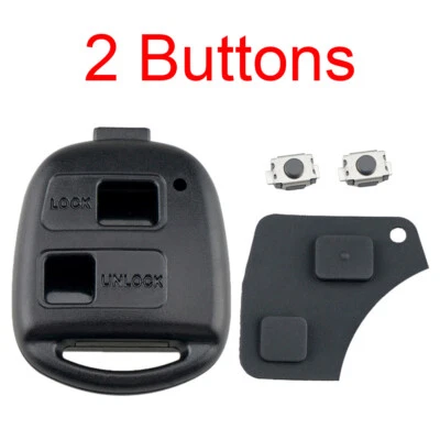 2 Button Pad Switch Remote Car Key Shell Case Fit for Prado Fit for Corolla/Rav4 - Image 1 of 4