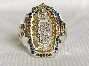 Ring virgen de Guadalupe, silver 925 and 10K Gold Laminated, size 8 to 13 - Picture 1 of 8
