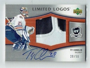 05-06 UD Upper Deck The Cup Limited Logos  Ty Conklin  /50  Patch  Auto