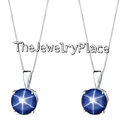 Beautiful Vintage Blue Star Sapphire Necklace  925  Sterling Silver Lindy Star - Image 1 of 4