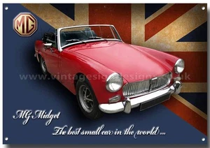 Señal De Metal MG Midget. Clásicos Británicos MG Cars. Garaje, MG Sports Cars - Imagen 1 de 1