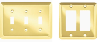 Placa de parede padrão de latão polido redonda estampada Brainerd alternância tripla, dupla  - Imagem 1 de 3