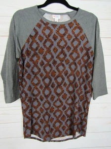 Lularoe Damen Randy bläulich grau & rostfarben mit grauen Ärmeln Top Größe Small neu mit Etikett - Bild 1 von 3