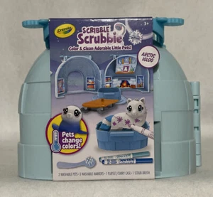 Crayola Scribble Scrubbie Arctic Igloo Color Change Pets Storage Case Kids Craft - Picture 1 of 5