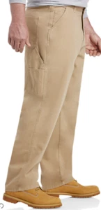 New, Harbor Bay HB Sport Big Men's Carpenter Jeans, 46" x 30", Khaki - Picture 1 of 2