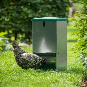 Feedomatic Treadle Chicken Feeder - Galvanised - 20kg capacity - Picture 1 of 5