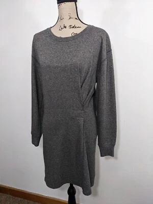 CAbi Put On Dress Sweatshirt Slimming Ruched Obsidian Gray 3650 Size S - Image 1 of 4