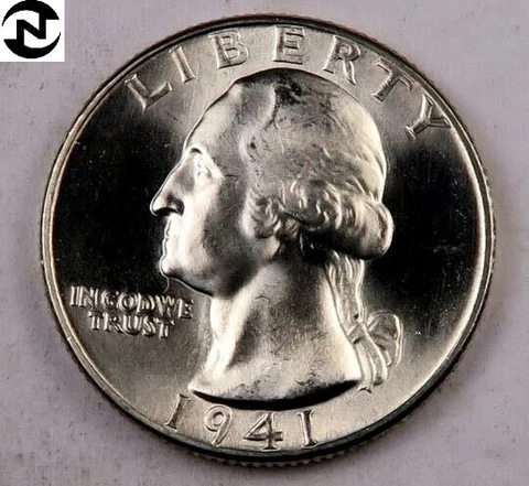 1941 Washington Quarter ~ Gem BU ~ 90% Silver ~ 1 Coin Cover