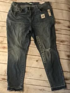 Old Navy Womens Skinny Curvy Blue Jeans Sz 14 Ladies Stretch Pants Ankle Length - Picture 1 of 10
