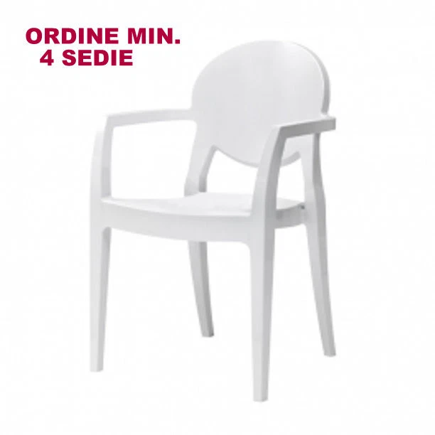 SEDIA POLTRONA IGLOO SCAB BIANCO PIENO IMPILABILE BAR RISTORANTE HOTEL GIARDINO - Immagine 1 di 1