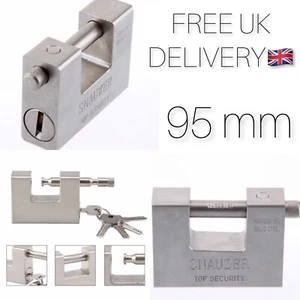 Steel 95mm Heavy Duty Padlock High Security Container Lock plus 5 keys - Picture 1 of 12