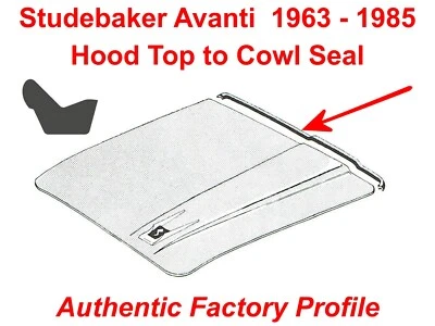 Studebaker Avanti 63-85 Capucha a Capucha Sello de Restricción, Auténtico Diseño de Fábrica Foto 1 de 4