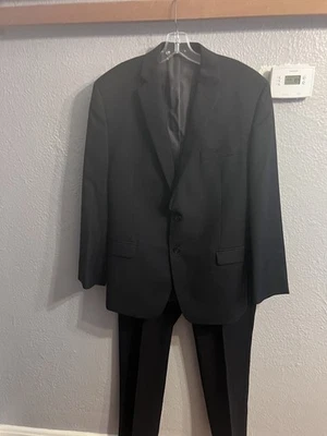 Calvin Klein Hombre Negro Calce Ajustado Lana Chaqueta Pantalones Traje Talla 42R 36x30 Foto 1 de 4