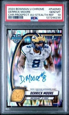 2024 Bowman U Chrome Derrick Moore Auto #PA-DMO Stealth Refractor PSA 10 - Image 1 of 2