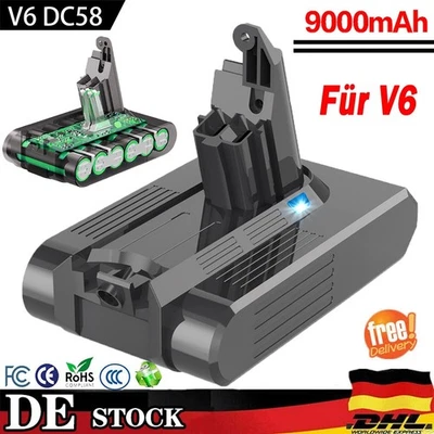 MARKENLOS 9000mAh Akku Für Dyson V6 Animal Ersatzakku DC58 DC59 DC62 DC59 SV03 Staubsauger