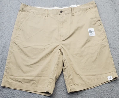 Pantalones Cortos Chinos Sonoma Para Hombre 42 Marrón 100% Algodón Frontal Plano Bolsillo Corte 10" Entrepierna Foto 1 de 4