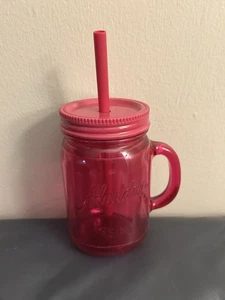 Vaso aislado Aladdin Mason Tarro 16 oz rosa con tapa y pajita - Imagen 1 de 8