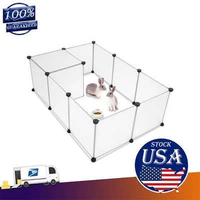 Cerca de patio de plástico portátil para mascotas animales pequeños cachorro perrera jaula abdominales hágalo usted mismo Foto 1 de 4